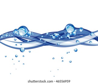 Abstract water vector background with bubbles of air