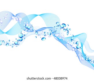 Abstract water vector background with bubbles of air