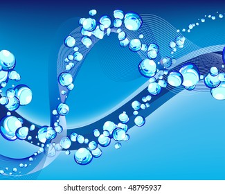 Abstract water vector background with bubbles of air