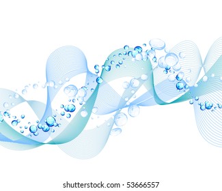 Abstract water vector background with bubbles of air