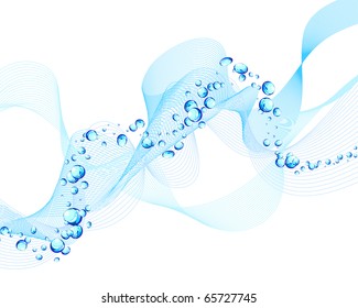 Abstract water vector background with bubbles of air