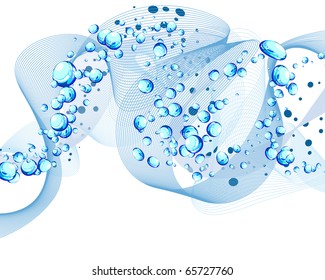 Abstract water vector background with bubbles of air