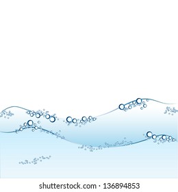 Abstract water wave with air bubbles background