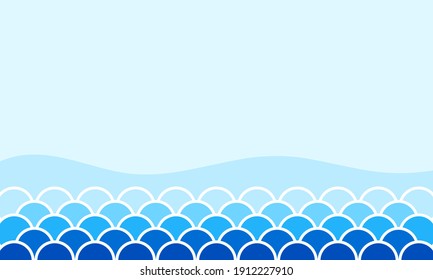 Abstract water wave, Asian pattern vector. 