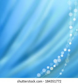 Abstract water wave background with drops, vector illustration 