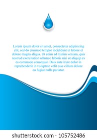 Abstract water wave background.Drop vector