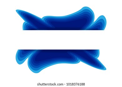 Abstract  Water wave blue White  Background. with shadows, Vector Illustration
