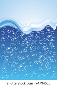 abstract water wave with bubbles. vector illustration