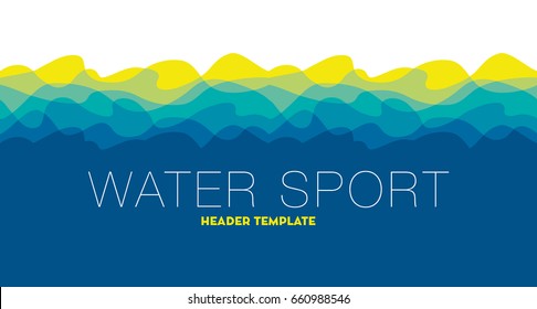 Abstract water wave design element. vector illustration of sea and ocean for surface design, card, poster, header, caver.