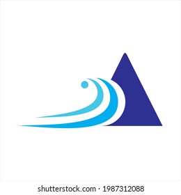 diseño abstracto de la onda de agua que golpea la naturaleza rock logotipo y símbolos plantilla iconos de la aplicación icono ilustración de vector