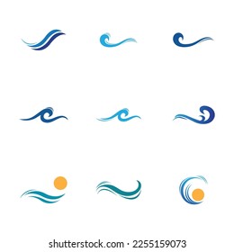 logotipo de diseño de ilustraciones vectoriales de iconos de onda de agua abstracta
