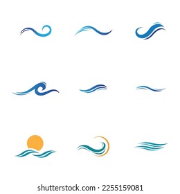 abstract Water wave icon vector illustration design logo