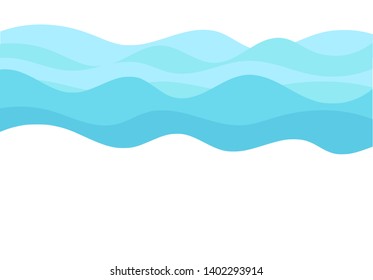 Abstract water wave isolated on white background vector illustration.