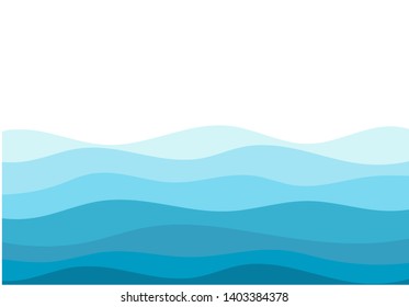 Abstract water wave isolated on white background vector illustration.