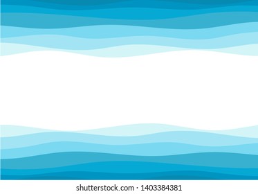 Abstract water wave isolated on white background vector illustration.