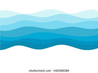 Abstract water wave isolated on white background vector illustration.