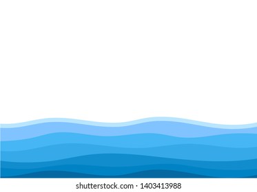 Abstract water wave isolated on white background vector illustration.