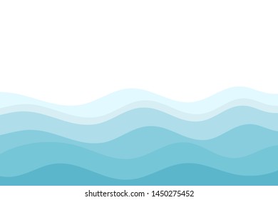 Abstract water wave isolated on white background vector illustration.
