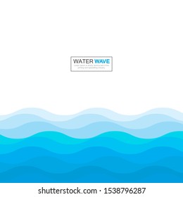 Abstract water wave isolated on white background vector illustration.