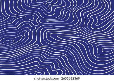 Abstract water wave lines on a blue surface