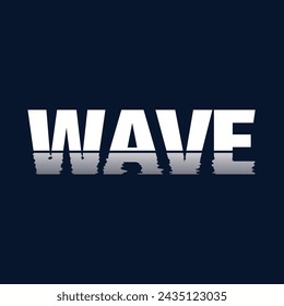 Abstract Water wave logo design square aqua icon Box wave, water reflection.
