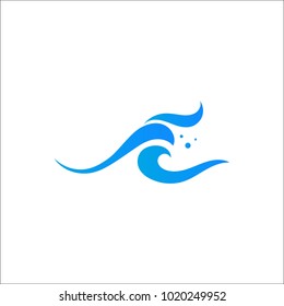 Abstract water wave logo, icon vector design element