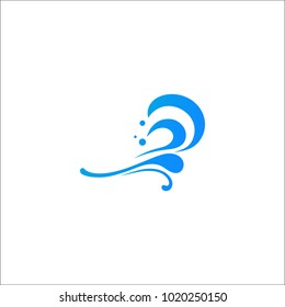 Abstract water wave logo, icon vector design element