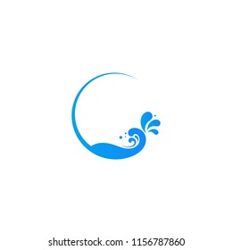 Abstract water wave logo, icon vector design element