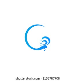 Abstract water wave logo, icon vector design element