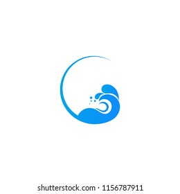 Abstract water wave logo, icon vector design element