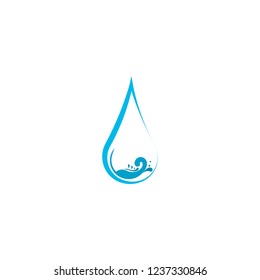 Abstract water wave logo, icon vector design element