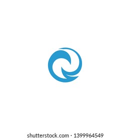 Abstract water wave logo template icon