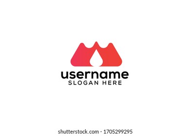 abstract water wave logo vector design with elegant, simple, and awesome gradient color on white background