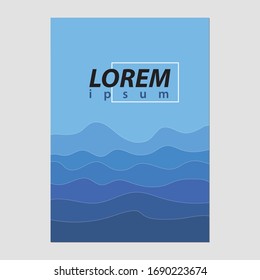 Abstract water wave minimal typography poster background