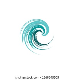 abstract water wave ocean logo vector icon illustration