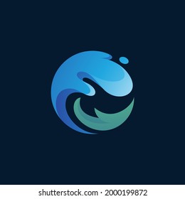 Abstract Water Wave Splash Logo