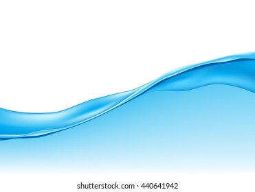 Abstract water wave surface with transparency, isolated vector illustration. 