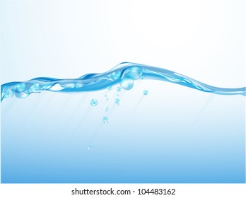 abstract water wave, vector illustration