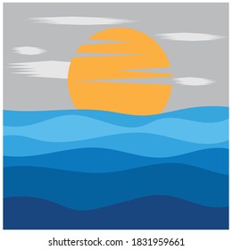 Abstract Water wave vector illustration design background