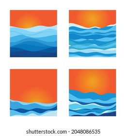 Abstract Water wave vector illustration design background