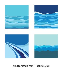 Abstract Water wave vector illustration design background