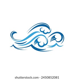 Abstract Water wave vector illustration design background