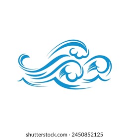 Abstract Water wave vector illustration design background