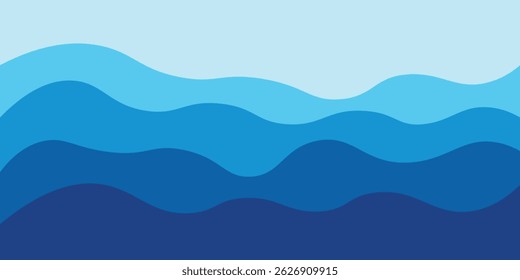Abstract Water wave vector illustration design background