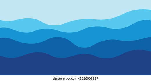Abstract Water wave vector illustration design background