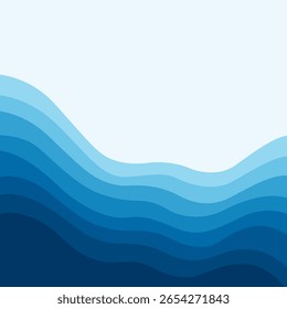 Abstract Water wave vector illustration design background. Sea waves layered and sea beach vector illustration