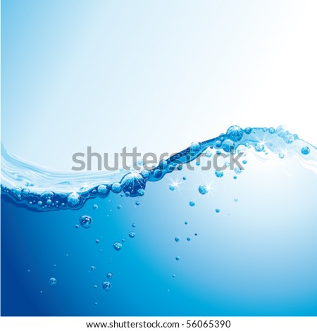 abstract water wave, vector illustration