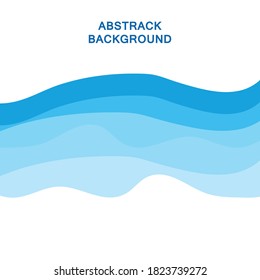 Abstract Water wave vector with sun illustration design background