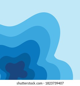 Abstract Water wave vector with sun illustration design background