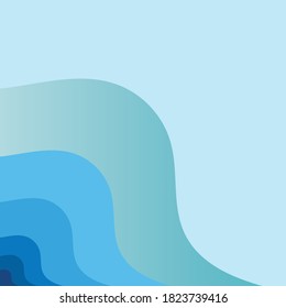 Abstract Water wave vector with sun illustration design background